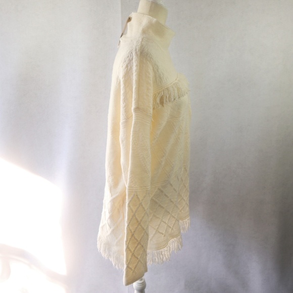 New Sonoma Tassels Beige Sweater Size Large - Picture 6 of 8